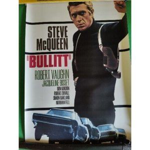 Steve McQueen "Bullitt" Movie Poster 23.5 in x 35.5 in Brand New Still In Tubes